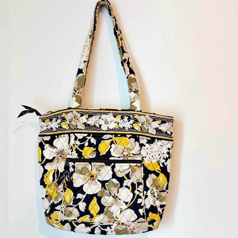 Vera Bradley Yellow and Black Floral Tote